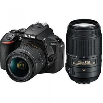 Cámara Nikon D5600 Kit con Lente AF-P 18-55mm F3.5-5.6G VR y Lente AF-S 55-300mm F4.5-5.6G ED VR