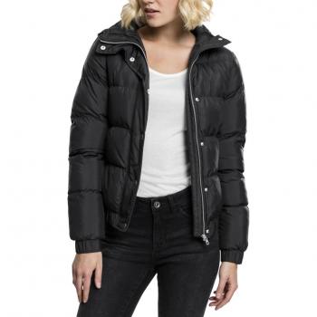 Urban Classics Women's Hooded Puffer Jacket - Black, S