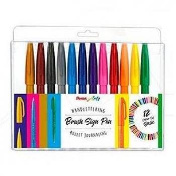 Rotulador Pentel Brush Sing Pen Pack de 12 - Estuche surtido