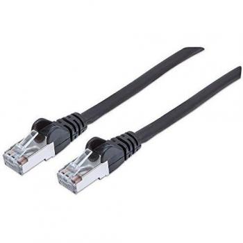 Cable de red Cat.7 S/FTP RJ45 3 metros Negro con contactos bañados en oro, diseño sin enganche y garantía de por vida
