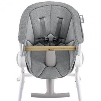 Béaba, Cojin para trona de bebe Up & Down, Asiento textil, 6 meses a 3 años, Ultracómodo, fácil de mantener, Gris
