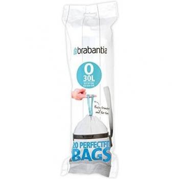 Brabantia Bolsa de Basura para Flatback, 1 Rollo, 30 L, Blanco, 20 Unidades