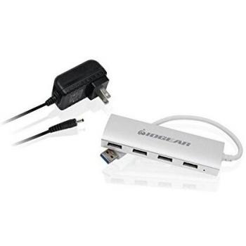 Iogear met(AL) P4P Hub, 4-Port USB 3.0 Powered Hub with Aluminum Chassis GUH304P