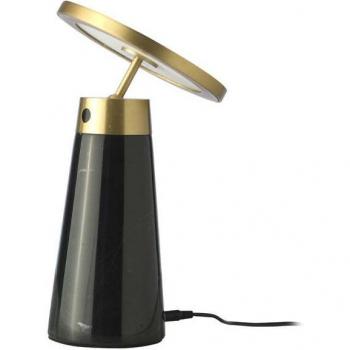 Lámpara de sobremesa ANGEL CERDÁ 8028C, mármol negro y acero dorado, color negro y dorado, dimensiones Ø16 x 25,5 cm