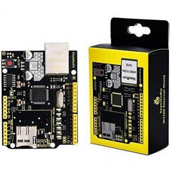 KEYESTUDIO W5100 Ethernet Shield de expansión para Arduino Mega,UN0 R3 con Ranura para Tarjeta SD