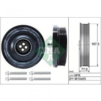 Kit de poleas cigüeñal INA 544 0137 20, dimensiones: 167,50 mm x 77,00 mm