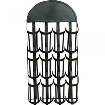 Porta Botellas de Vino de Hierro Forjado para Pared - Soporte Expositor para 12 Botellas de Cava y Espumante 105x24 cm
