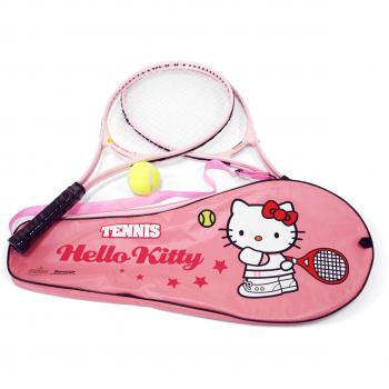 Set de Tenis Hello Kitty de Aluminio con 2 Raquetas, Pelota y Funda - Calidad CE +3 años