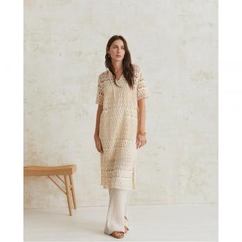 Vestido Midi Crochet De Manga Corta Yerse