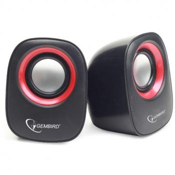 Gembird SPK-107A Altavoz estéreo Negro/Rojo