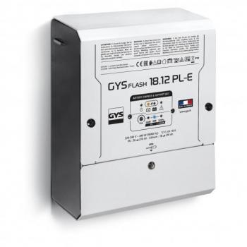 Cargador de Batería GYSFLASH 18.12 PL-E - GYS, modelo 025806, cargador automático y portátil, diseñado para baterías de plomo-ácido y gel, con función de carga rápida y