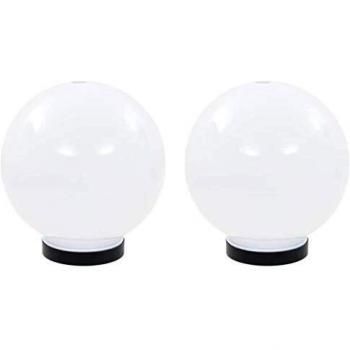 vidaXL 2x Lámpara Jardín Luz LED Esférica Bola 20 cm Iluminación Patio Terraza