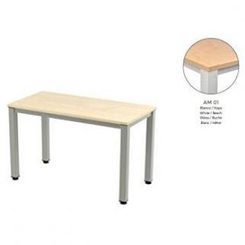 Rocada | Mesa de Escritorio con Estructura de Acero | Mesa de Oficina con Superficie de Madera Mes de Despacho en Madera Haya y Estructura Color Blanco | 120x60 cm