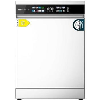Lavavajillas Cecotec Bolero Aguazero 6210 de 60 cm, 15 cubiertos, clase D, bajo consumo, pantalla Fullcolor XXL, tercera bandeja, 8 programas y Dual Zone Wash