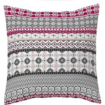 ESTELA - Funda de cojín Estampada Pantry - Medidas 50x50 cm. - Parte Estampada 100% Algodón - Parte Lisa 50% Algodón / 50% Poliéster - 144 Hilos