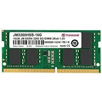 Transcend 16gb ddr4 3200 mts sodimm 260pin 1r x8 unbuffered