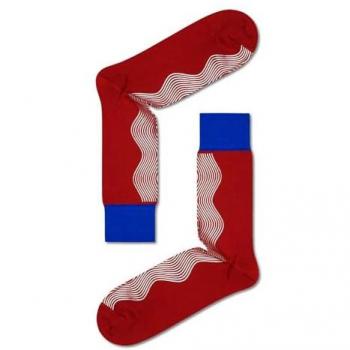 Calcetines Dressed Luke Happy Socks Blancos y Rojos Estampado Único Talla 39-42 Unisex Adulto