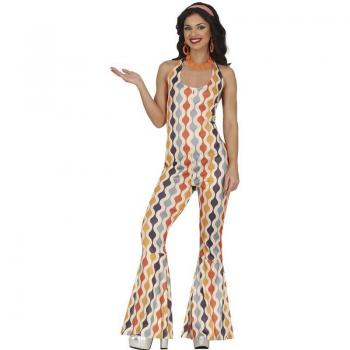 Disfraz de Chica Disco multicolor de los Años 70 para mujer