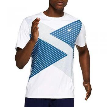 ASICS Tokyo SS Top Camiseta, Hombre, Brilliant White/Grand Shark, L