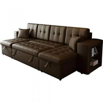 habitatetjardin Sofá esquiero panorámirco Convertible Adèle Luxe - 6 plazas - Marron