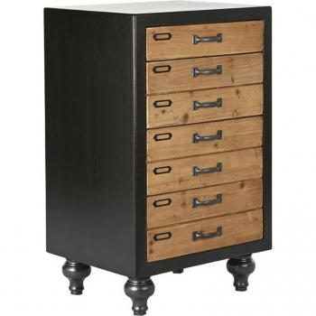 Cajonera de abeto negro estilo vintage con medidas 47x38x77 cm