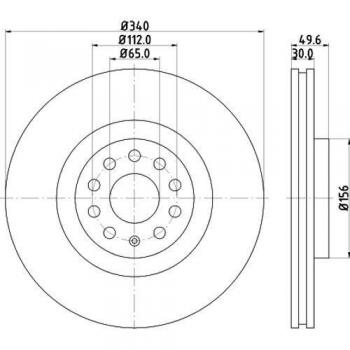 HELLA PAGID 8DD 355 129-241 Brake Disc PRO High Carbon, Front Axle, Surface: Coated, Set of 1 Break Discs
