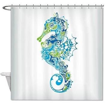 warrantyll verano océano de caballito de mar baño cortina de ducha impermeable de poliéster 72 x 72