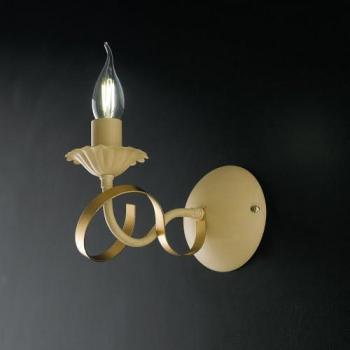 Aplique Clásico 1 Luz Hierro Marfil y Oro Decoración Decapada Serie Bandolo