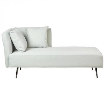 Chaise Lounge Verde Menta Izquierda Tapicería de Poliéster con Cojines Decorativos y Patas de Metal