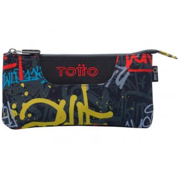 Estuche escolar Totto Triple Grafiti Gris