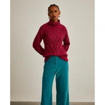 Jersey Cuello Alto Lion Of Porches Mujer Rosa Cereza