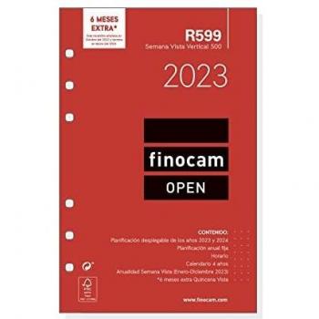 Finocam - Recambio Anual 2023 Open Semana Vista Vertical Enegro 2023 - Diciembre 2023 (12 meses) Español