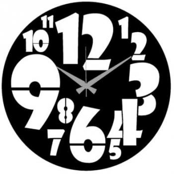 Reloj de Pared Epikasa Números 31, Metal Negro, 42x0,15x42 cm