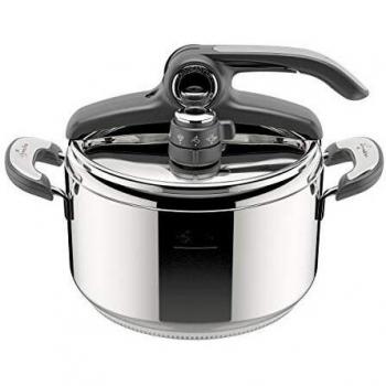 Olla a Presión Lagostina Novia 5L, Acero Inoxidable 18/10, Ø 22 cm, Inducción y Gas, Tapa Inteligente y Apertura Fácil