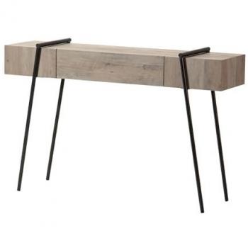 Consola MDF Metal Vilino K/d 120x34x77 Cm - Mueble Entrada Casa Negro / Marron