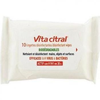 Vitacitral 10 Disinfectant Wipes Biodegradables by Vitacitral