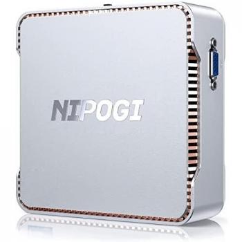 NiPoGi Mini PC, Procesador Intel Celeron J4125 8GB DDR4 / 256GB ROM Windows 10 Pro Mini Ordenador, Soporte de Pantalla Triple / 4K HD/WLAN de Doble Banda/Gigabit Ethernet/Bluetooth 4.2…