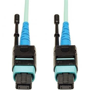 Tripp Lite MTP/MPO Patch Cable 100GBASE-SR10, CXP, 24 Fiber, 100GbE OM3 Plenum-rated - Aqua, 2M