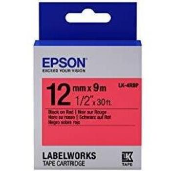 Epson Cinta color pastel - LK-4RBP negro/rojo pastel 12/9 - Cintas para impresoras de etiquetas