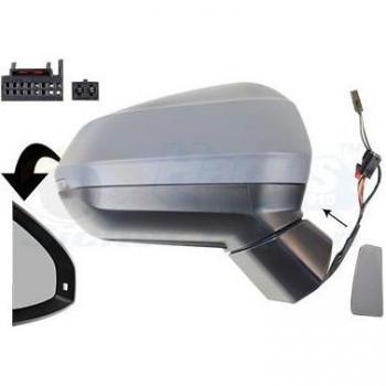 Espejo retrovisor VAN WEZEL 0372816 con características de ajuste eléctrico, cristal convexo, diseño aerodinámico y acabado en negro