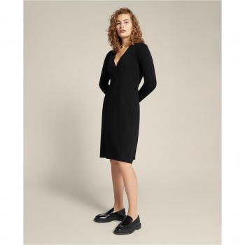Vestido cruzado de punto con mangas tres cuartos