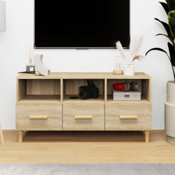 Soporte para TV de madera multicapa color roble 102x36x50 cm