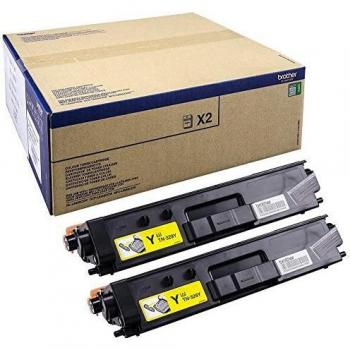 Brother TN-329Y Dúo Pack Cartuchos de Tóner Originales Amarillo, 6000 Páginas Cada Uno