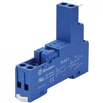 Toma de Relé Finder 95.95.3, DIN, Azul, 8 Pines, Compatible con FIN 40.51/52/61