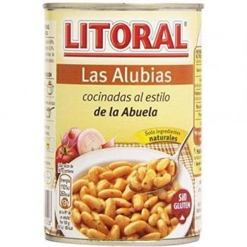 LITORAL Hoy Legumbres Alubias con su sofrito - Plato Preparado Sin Gluten - Pack de 15x430g - Total: 6.45kg
