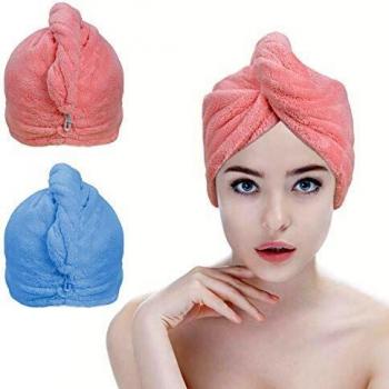 ACWOO Toallas para Secar el Pelo, 2 Pcs Gorro de Pelo Seco, Toalla de Microfibra Suave para Secar el Cabello, Ultra Absorbente Turbante de Secado Rápido para Mujer, Alargar y Engrosar…