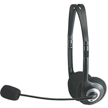 Manhattan 164429 - Auriculares de diadema abiertos, negro con micrófono