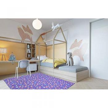 Alfombra Infantil Números y Alfabeto Violeta 100x250 cm