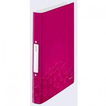 Carpeta de anillas Leitz WOW A4 2 anillas 25mm rosa metálico