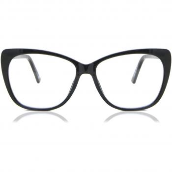 Gafas Cat Eye Armazón Completo de Plástico Negro para Mujer - Lentes Recetadas y Anti-Azules - SmartBuy Collection